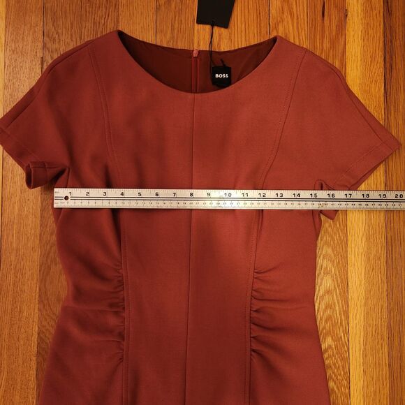 NWT Boss Hugo Boss Dakela Sheath Dress, S/S, Pencil Skirt, Rosewood/Mauve, Sz 8 - Picture 12 of 16